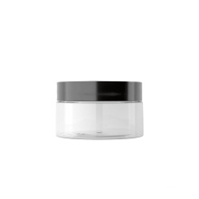 Clear 100G 150G 200G 250G Cosmetic Plastic Cream Jar With Black Lids